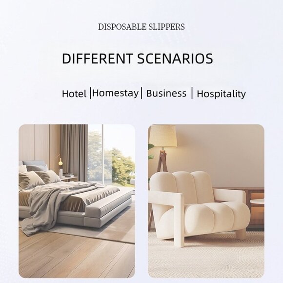 10 pairs of disposable slippers (5 black + 5 white) - Picture 5 of 6